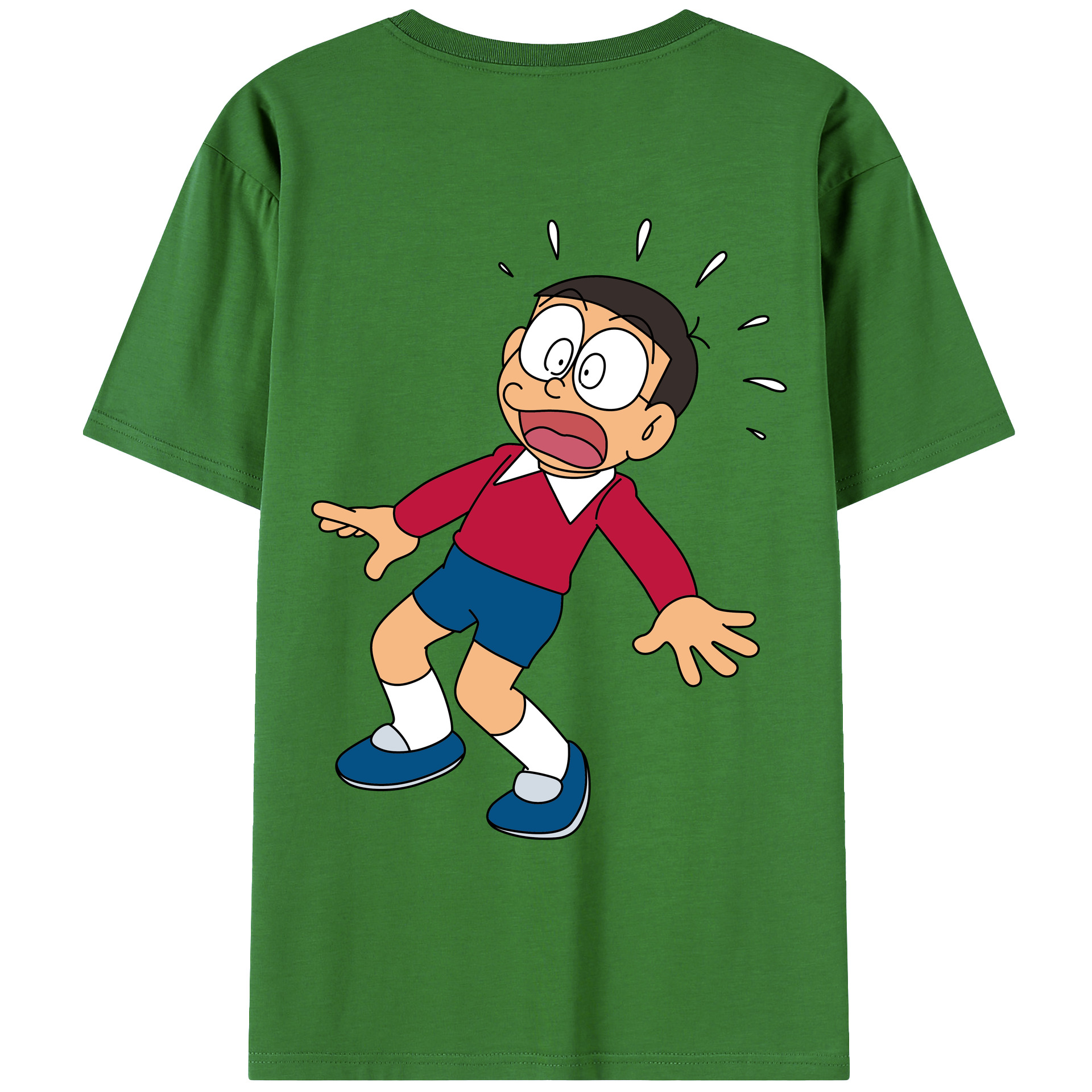 （画像用） ドラえもん 野比 のび太 Doraemon Nobita Nobi レディース半袖Tシャツ(バックプリント)